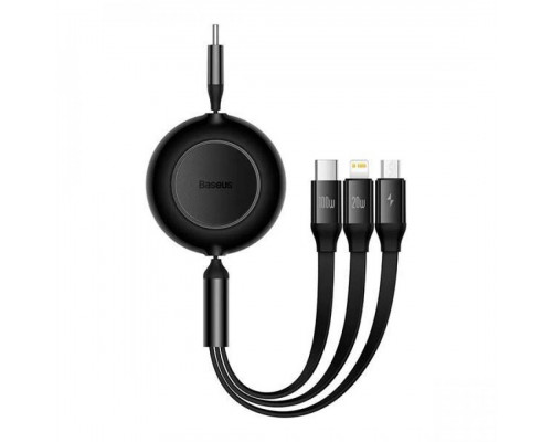 Кабель Baseus Bright Mirror 2 Series 3-in-1 (Micro USB+Lightning+Type-C) 100W 1m Black (CAMJ010201)