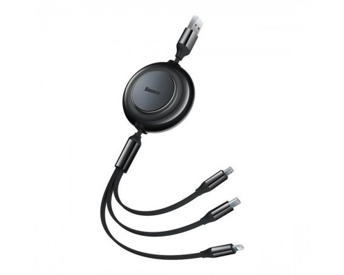 Кабель Baseus Bright Mirror 2 Series 3-in-1 (Micro USB+Lightning+Type-C) 100W 1m Black (CAMJ010201)