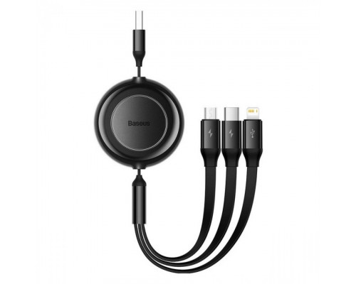 Кабель Baseus Bright Mirror 2 Series 3-in-1 (Micro USB+Lightning+Type-C) 100W 1m Black (CAMJ010201)