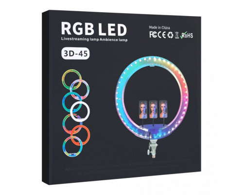 Кільцева лампа RGB Crystal 3D-45 Remote 45см