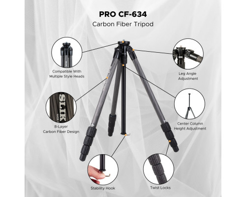 Штатив без головки Slik Pro Carbon CF-634 Leg