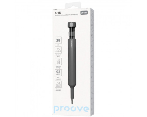 Багатофункціональний набір викруток Proove Spin 39in1 Gray (MTSS39000003)