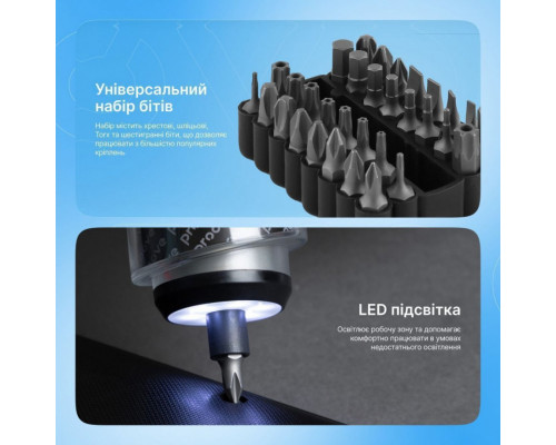 Багатофункціональний набір електричних викруток Proove Driller 36in1 Gray (MTSD35000003)