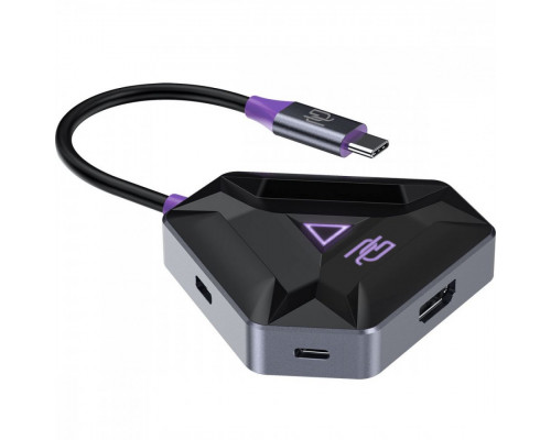 Type-C хаб Proove Gaming Spectre (2*USB3.0 + Type-C + PD100W + HDMI) Dark Gray (HBPG10221205)