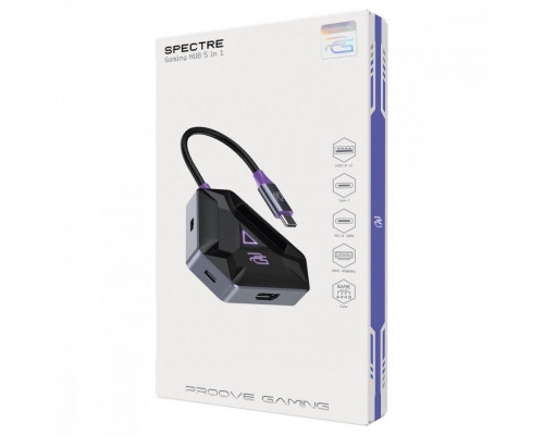 Type-C хаб Proove Gaming Spectre (2*USB3.0 + Type-C + PD100W + HDMI) Dark Gray (HBPG10221205)