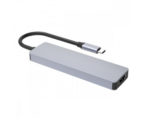 Type-C хаб Proove Iron Link 5 in 1 (3*USB3.0 + Type C + HDMI) Silver (HBIL00010604)