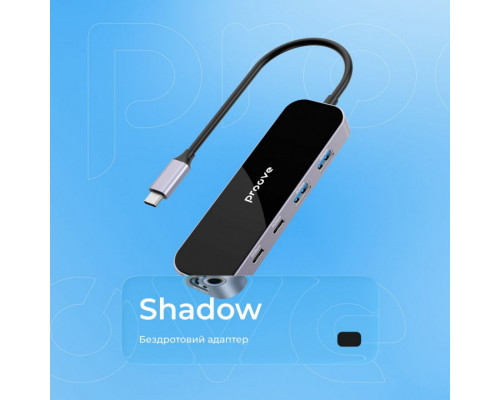 Type-C хаб Proove Shadow (2*USB3.0 + Type-C + PD100W + HDMI) Dark Gray (HBSW10221205)