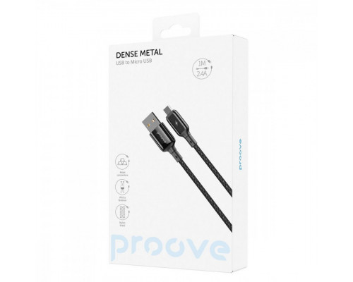 Кабель Proove Dense Metal USB to Micro USB 2.4A (1m) White (CCDM20001302)