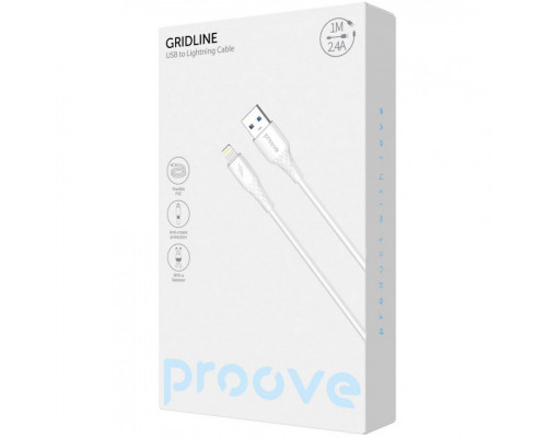 Кабель Proove GridLine USB to Lightning 2.4A (1m) Black (CCGL12001101)