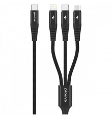 Кабель Proove Hydra 3 in1 Type-C + Micro USB + Lightning (1m) Black (CCHY15012101)