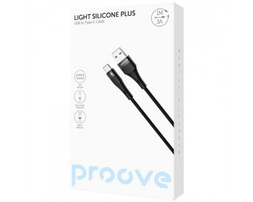 Кабель Proove Light Silicone Plus USB to Type-C 3A (1m) White (CCLS15001202)