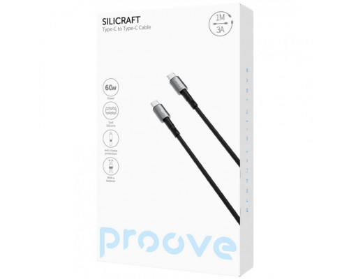 Кабель Proove Silicraft Type-C to Type-C 60W (1m) Black (CCSC60002201)