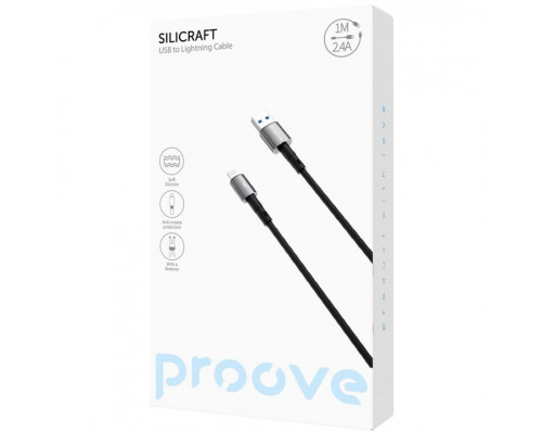 Кабель Proove Silicraft USB to Lightning 2.4A (1m) Black (CCSC12001101)