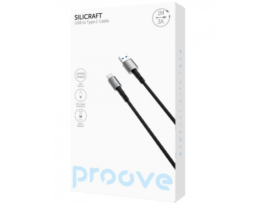 Кабель Proove Silicraft USB to Type-C 3A (1m) Black (CCSC15001201)