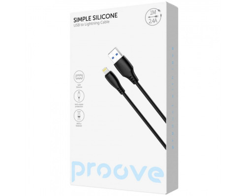 Кабель Proove Simple Silicone USB to Lightning 2.4A (1m) White (CCSS12001102)