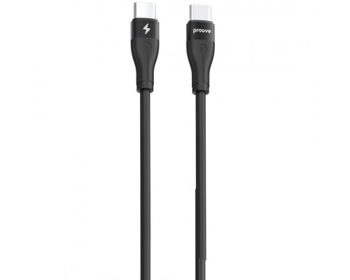 Кабель Proove Soft Silicone Type-C to Type-C 60W (1m) Black (CCSO60002201)