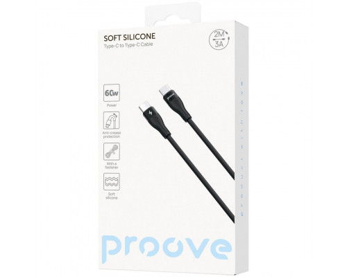 Кабель Proove Soft Silicone Type-C to Type-C 60W (2m) Black (CCSO60002221)