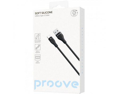 Кабель Proove Soft Silicone USB to Type-C 3A (2m) White (CCSO20001222)