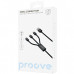 Кабель Proove Triple Connection 3 in 1 Type-C + Micro USB + Lightning (1.3m) Black (CCTC15001501)