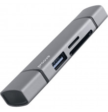 Картридер Proove Arc Link 3 in 1 (USB3.0 + SD Card + Micro SD Card) Silver (HBAL00210014)