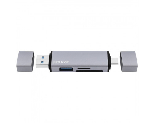 Картридер Proove Arc Link 3 in 1 (USB3.0 + SD Card + Micro SD Card) Silver (HBAL00210014)