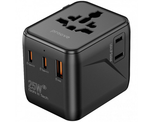 Універсальний адаптер Proove Trip 25W Black (TATL25310001)