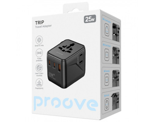 Універсальний адаптер Proove Trip 25W Black (TATL25310001)