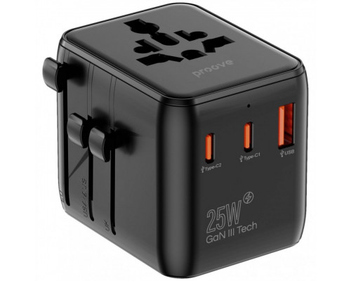Універсальний адаптер Proove Trip 25W Black (TATL25310001)