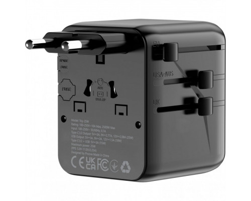 Універсальний адаптер Proove Trip 25W Black (TATL25310001)