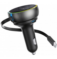 Автомобільний зарядний пристрій Proove Hammer 81W (Type-C + USB) + Retractable Type-C Cable Black (CCHR81110001)