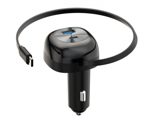 Автомобільний зарядний пристрій Proove Pulsar 65W (Type-C + USB) + Retractable Type-C Cable Black (CCPR65110001)