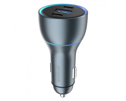 Автомобільний зарядний пристрій Proove Super Charge 130W (2 Type-C + USB) Metal Gray (ACSC13120004)