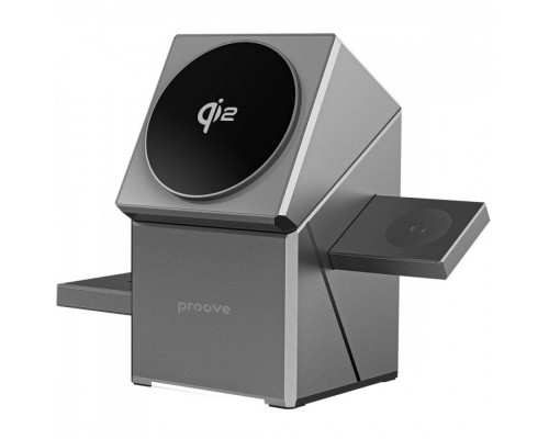 Бездротовий зарядний пристрій Proove Iron Hide 3 in 1 Qi2 Gray (WSIH15000003)