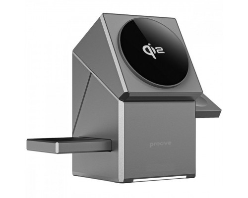 Бездротовий зарядний пристрій Proove Iron Hide 3 in 1 Qi2 Gray (WSIH15000003)