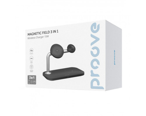 Бездротовий зарядний пристрій Proove Magnetic Field 3 in 1 Black (WSMF15010001)