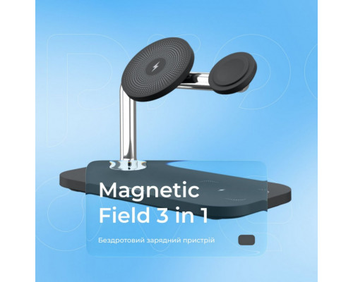 Бездротовий зарядний пристрій Proove Magnetic Field 3 in 1 Black (WSMF15010001)