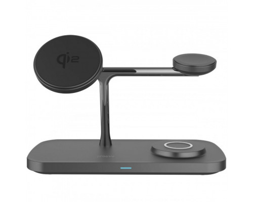 Бездротовий зарядний пристрій Proove Magnetic Field Pro 3 in 1 Qi2 Black (WSMP15002001)