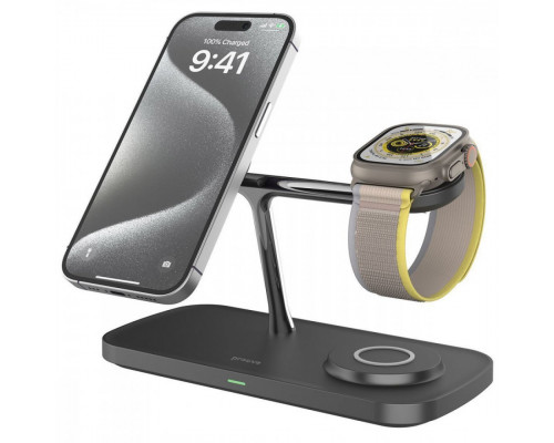 Бездротовий зарядний пристрій Proove Magnetic Field Pro 3 in 1 Qi2 Black (WSMP15002001)