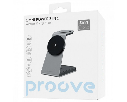 Бездротовий зарядний пристрій Proove Omni Power 3 in 1 Gray (WSOP15020003)