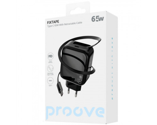 Мережевий зарядний пристрій Proove Fixtape GaN 65W (Type-C) Black (WCFP65010201)