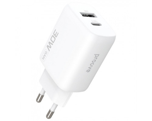 Мережевий зарядний пристрій Proove Silicone Power 2 30W (Type-C + USB) White (WCSP23110002)