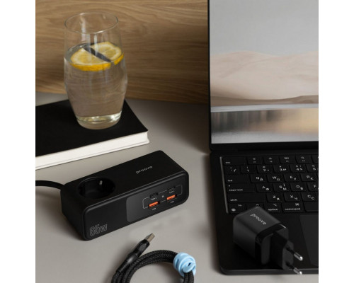 Мережевий фільтр Proove Homester Pro 65W (AC + 2xType-C + 2xUSB) 1.5m Black (PSHP25002201)