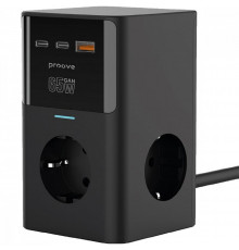 Мережевий фільтр Proove Power Cube 65W (3xAC + 2xType-C + 1xUSB) 1.5m Black (PSPC36801201)