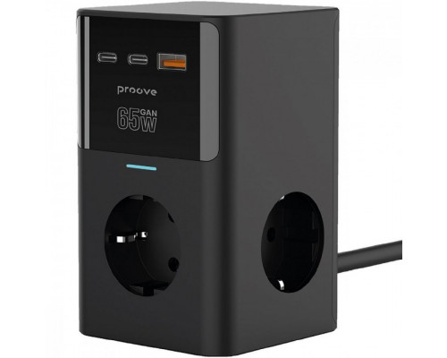 Мережевий фільтр Proove Power Cube 65W (3xAC + 2xType-C + 1xUSB) 1.5m Black (PSPC36801201)