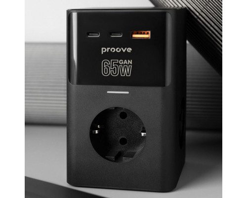 Мережевий фільтр Proove Power Cube 65W (3xAC + 2xType-C + 1xUSB) 1.5m Black (PSPC36801201)