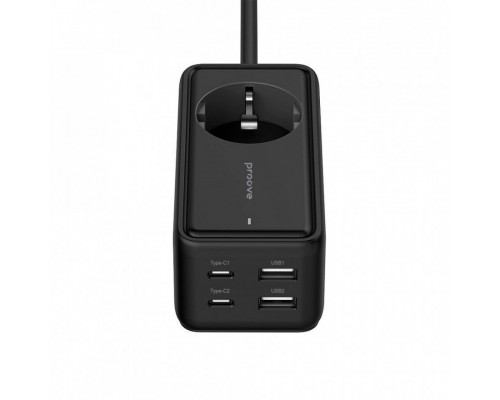 Мережевий фільтр Proove Power Strip Homester PD-03 1AC 65W (2 Type-C + 2USB) Black (PSP165220001)