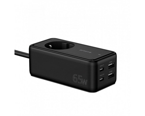 Мережевий фільтр Proove Power Strip Homester PD-03 1AC 65W (2 Type-C + 2USB) Black (PSP165220001)