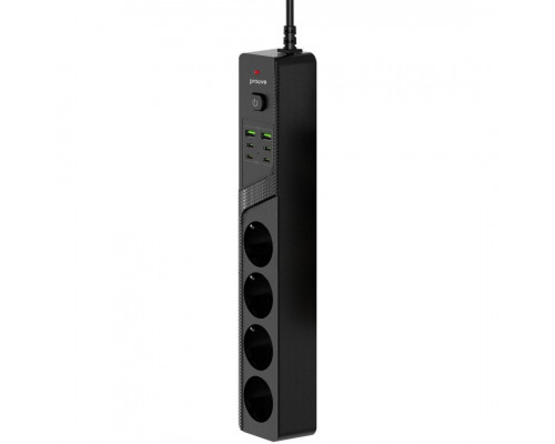 Мережевий фільтр Proove Power Strip P-04C (4 розетки + 2 USB + 4 Type-C) 2М Black (PSPS25002421)