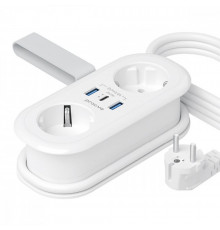 Мережевий фільтр Proove Supercoil 20W (2xAC + Type-C + 2xSB) 1.5m White (PSPS25002102)