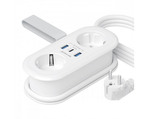 Мережевий фільтр Proove Supercoil 20W (2xAC + Type-C + 2xSB) 1.5m White (PSPS25002102)